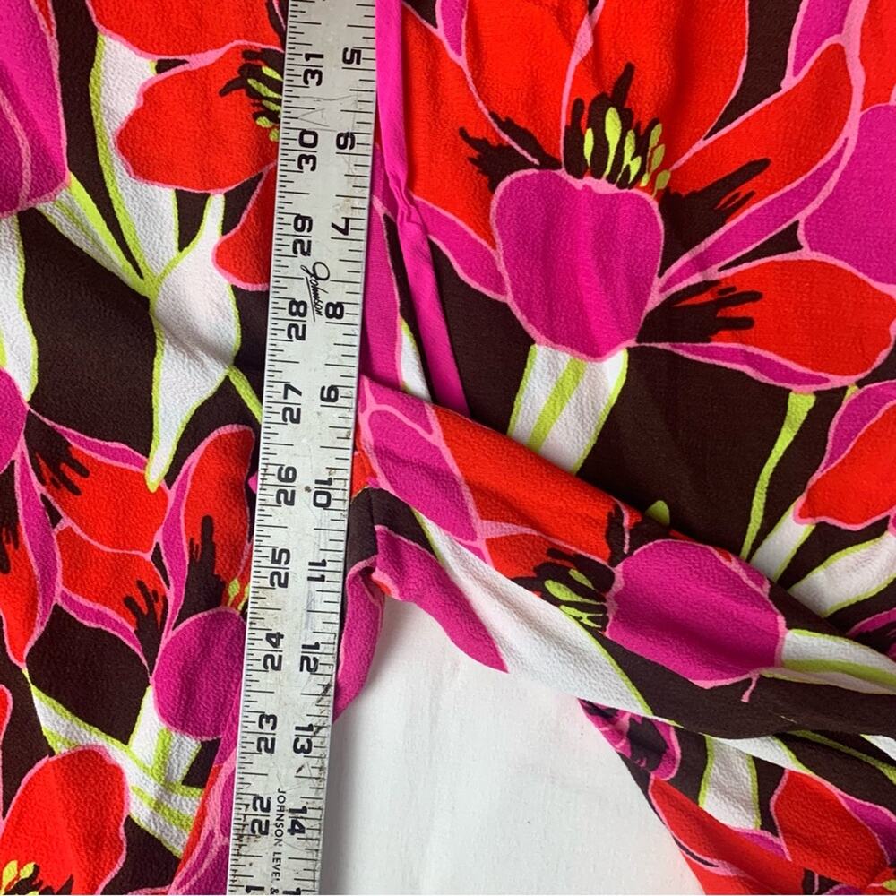 Kate Spade size 6 Red Pink Floral Pants tropical Hutton Rio de Janeiro farm - Picture 10 of 11